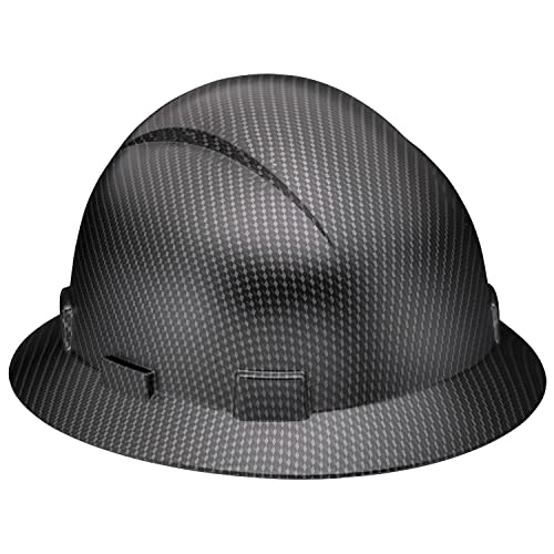 ACERPAL Full Brim OSHA ANSI Construction Hard Hat Work Approved Safety Helmet, Classic Black Carbon Fiber Custom Design, 6pt, Cascos De Construccion Hardhat for Men & Women