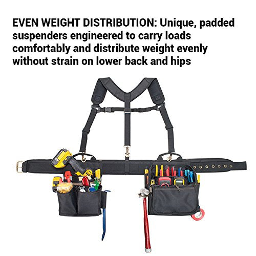 CLC Custom Leathercraft 1608 Electrician's Comfort Lift Combo Tool Belt, 28 Pocket