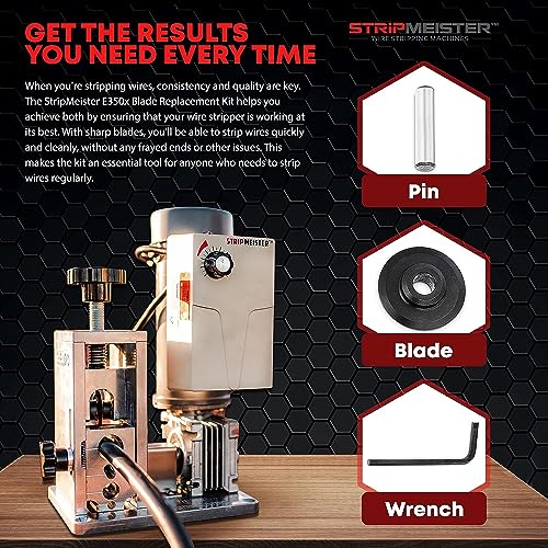 StripMeister E350x Wire Stripping Machine Kit: Complete Wire Stripping Solution with Blade Replacement and Ultra-Grip Feeder Replacement - Feeder & Shaft Assembly