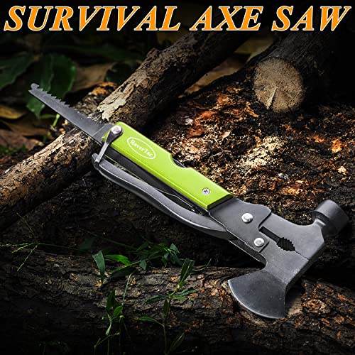 RoverTac Christmas Gifts for Men Women Unique Gifts for Dad Husband Stocking Stuffers Camping Accessories 14 in 1 Multitool Hatchet Axe Survival Gear Knife Saw Hammer Pliers Opener Screwdrivers