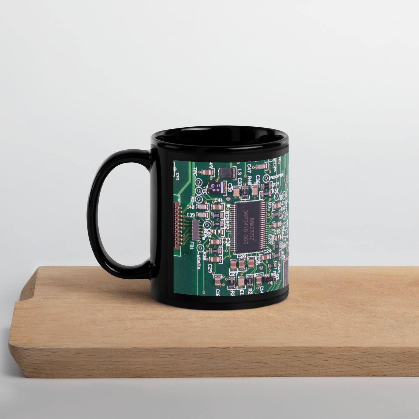 Circuit Board Black Glossy Mug