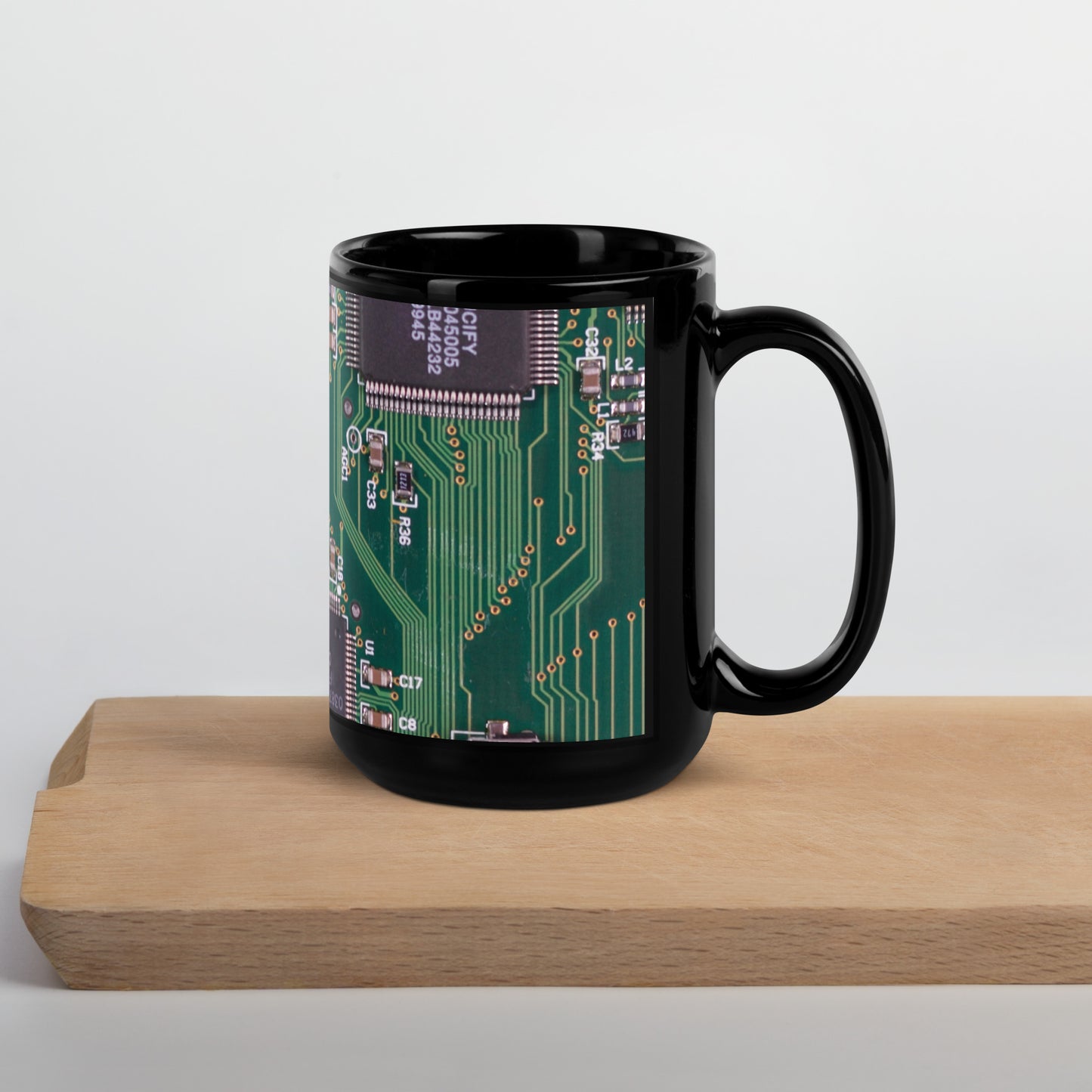 Circuit Board Black Glossy Mug