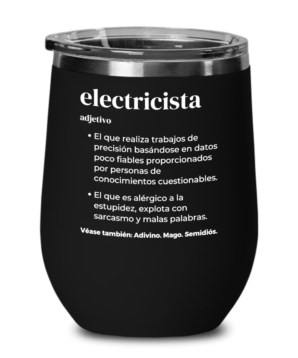 Vaso Insulado Tumbler para Electricista, Palabra Diccionario Electricista, Tumbler para Celador de Líneas