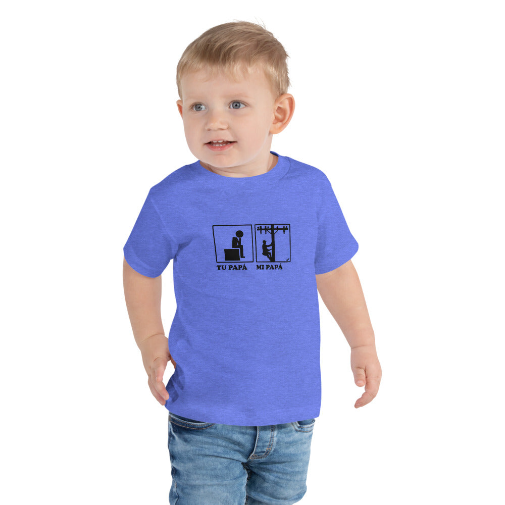 Tu Papá, Mi Papá Celador de Líneas Toddler Short Sleeve Tee