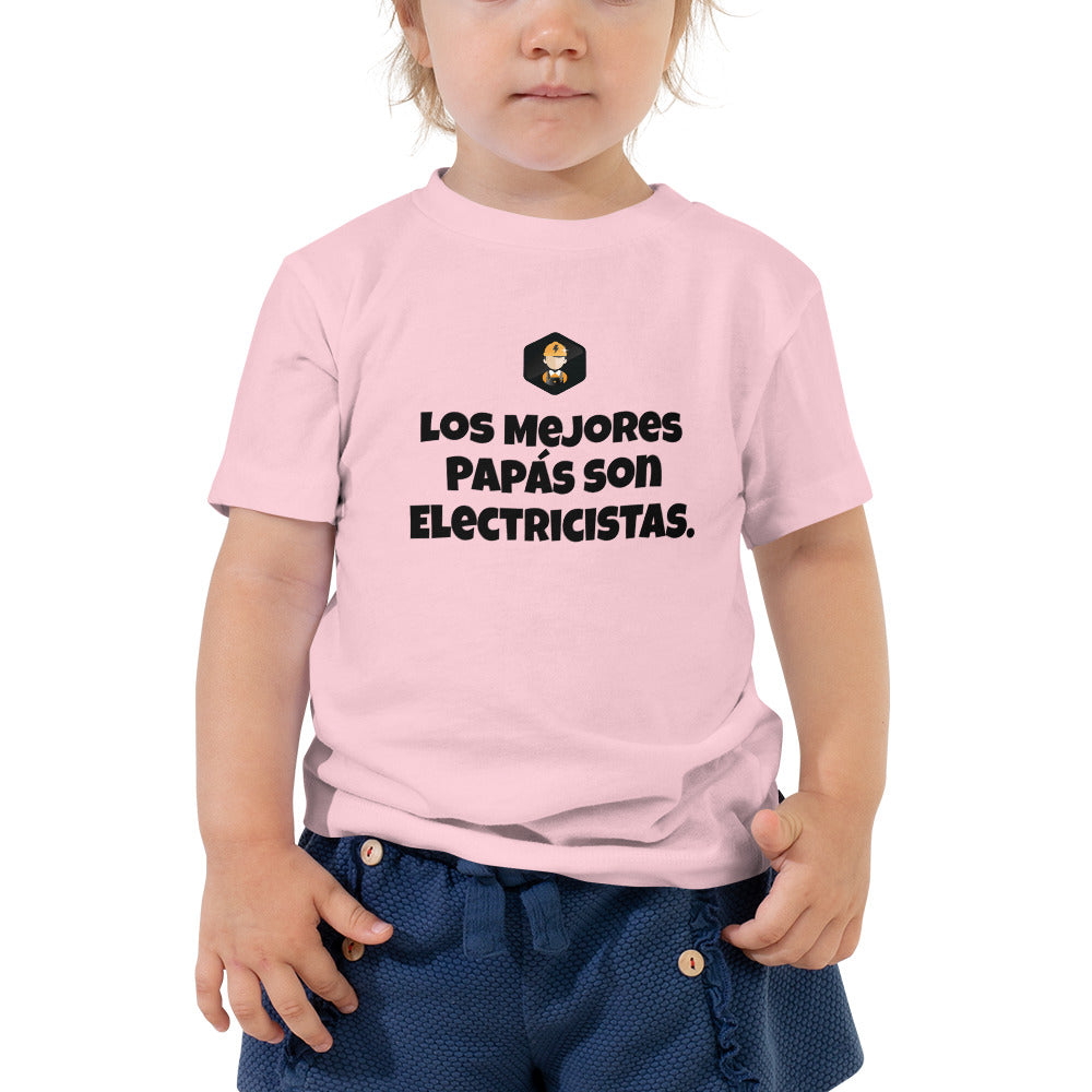 Los Mejores Papás son Electricistas Toddler Short Sleeve Tee