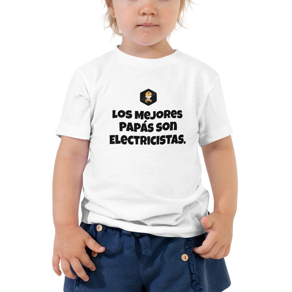 Los Mejores Papás son Electricistas Toddler Short Sleeve Tee